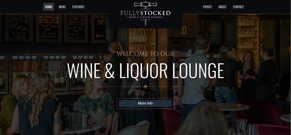 Fully Stocked Wine and Liquor lounge: people in a wine bar setting