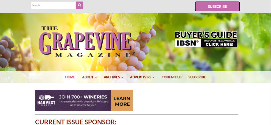 Grapevine Magazine: a picture of grapes on a grapevine